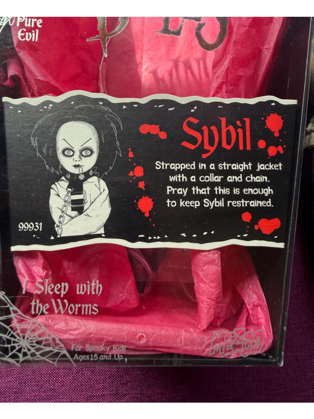Living Dead Dolls Sybil Straightjacket Doll - Black & Cream - Picture 3 of 4
